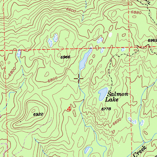Topographic Map of Salmon Lake Trail, CA