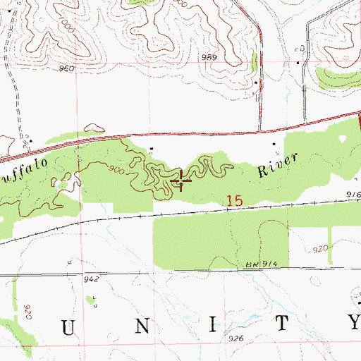 Topographic Map of Howreys Creek, WI