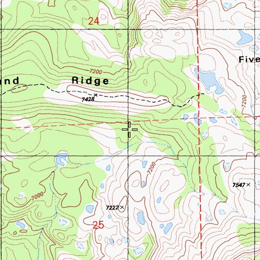 Topographic Map of Glacier Lakes Trail, CA