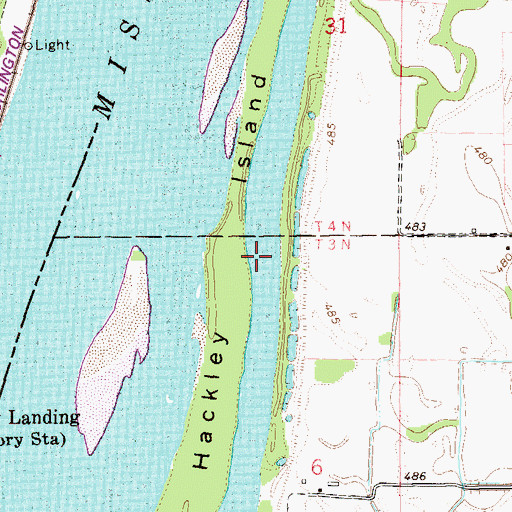 Topographic Map of Hackley Chute, IL