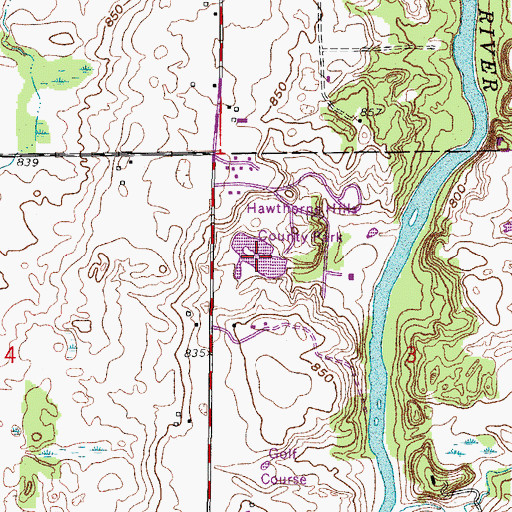 Topographic Map of Hawthorne Hills Pond, WI