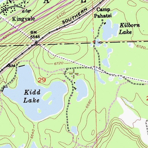 Topographic Map of Kidd Lake Campgrond, CA