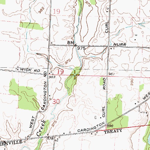 Topographic Map of Ossing Run, OH