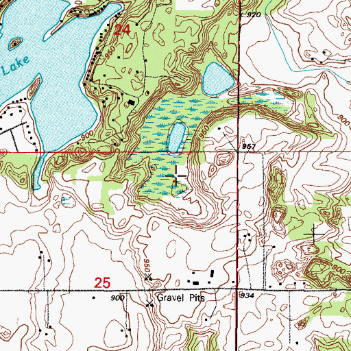 Topographic Map of Ranger Lake, WI