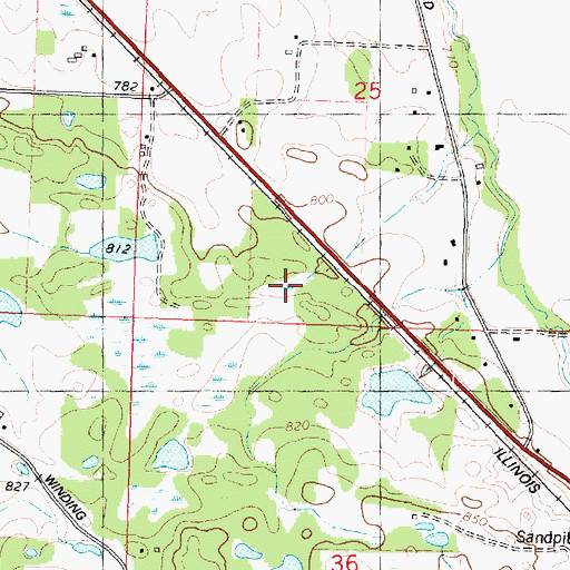Topographic Map of Indigo Wetland, IL