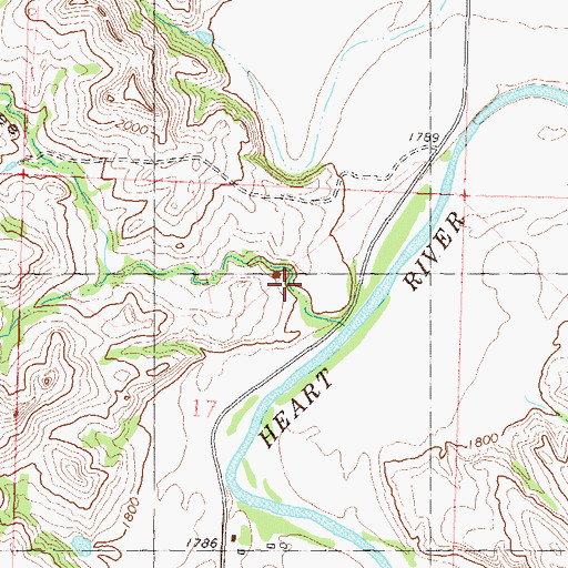 Topographic Map of Bridge Coulee, ND