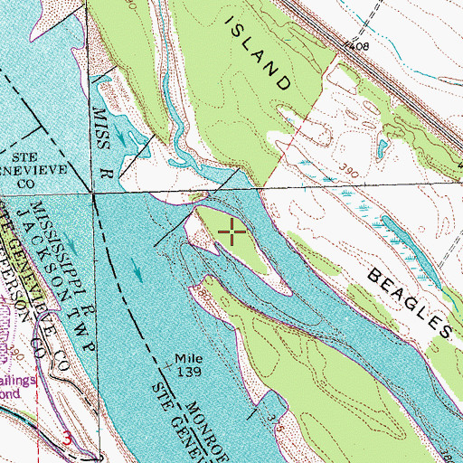 Topographic Map of Durfee Bar, IL