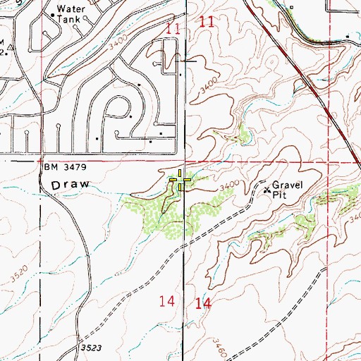 Topographic Map of Christina Draw, AZ