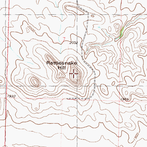 Topographic Map of Rattlesnake Hill, ND