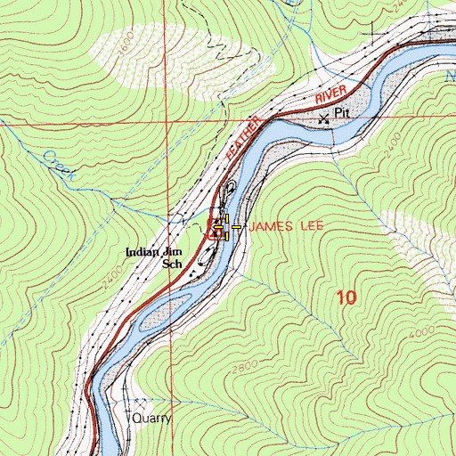 Topographic Map of James Lee Campground, CA