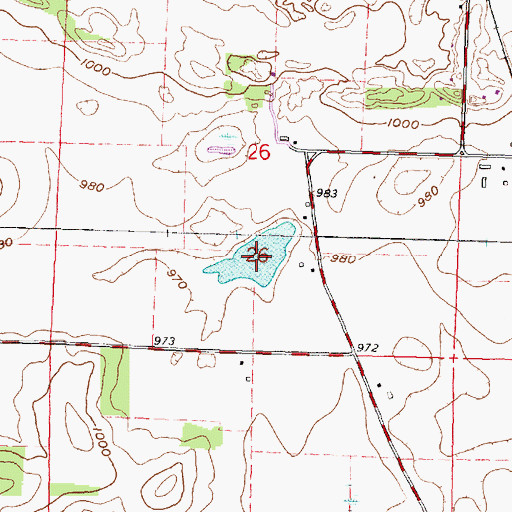 Topographic Map of Mortenson Pond, WI
