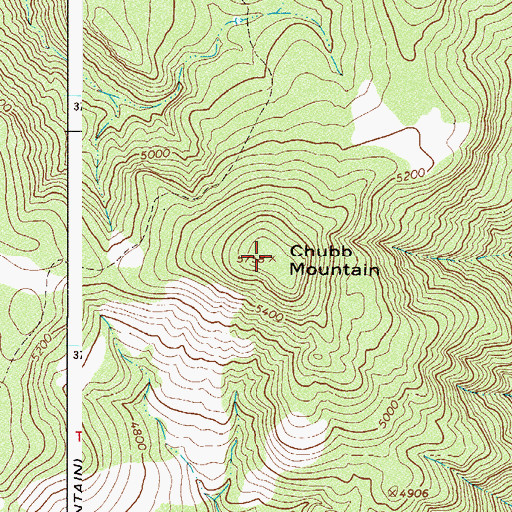 Topographic Map of Chubb Mountain, AZ