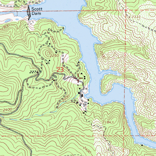 Topographic Map of Rice Fork Summer Homes, CA