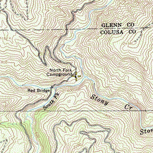 Topographic Map of North Fork Campground, CA