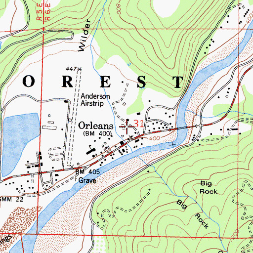 Topographic Map of Orleans District Ranger Station, CA