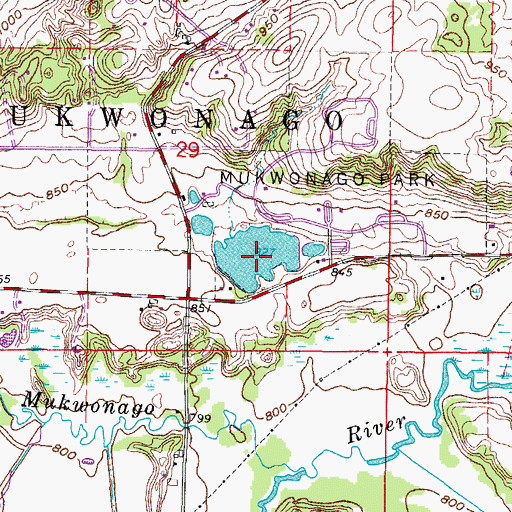 Topographic Map of Roxy Pond, WI