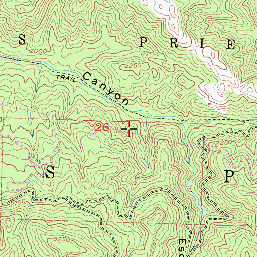Topographic Map of Upper Blue Canyon Campground, CA