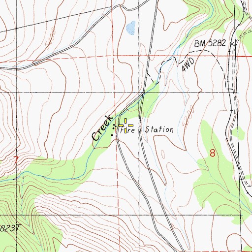Topographic Map of BLM Fireguard Station, CA