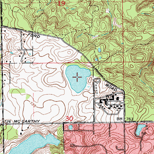 Topographic Map of Bergman Slough, IL