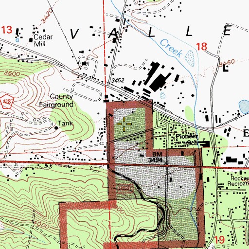Topographic Map of Rockwell Park Recreational Site, CA