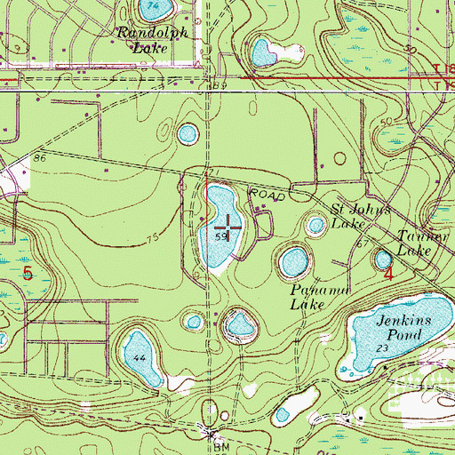 Topographic Map of Broken Arrow Lake, FL
