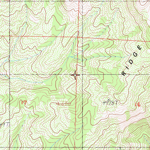 Topographic Map of Blue Ridge National Wildlife Refuge, CA