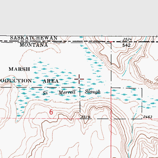 Topographic Map of Daniels County Waterfowl Production Area, MT