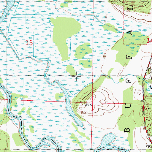 Topographic Map of Fox River National Wildlife Refuge, WI