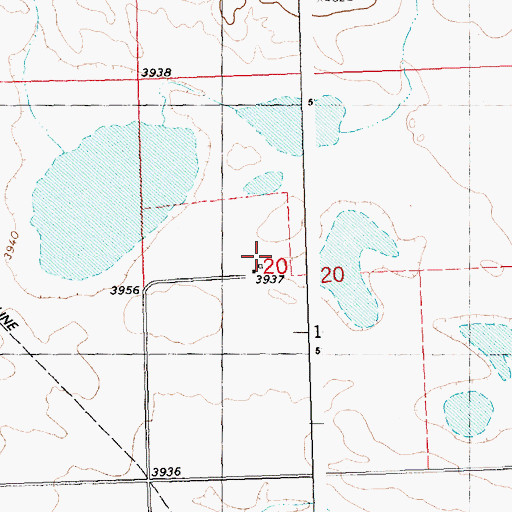 Topographic Map of Musselshell County Waterfowl Production Area, MT