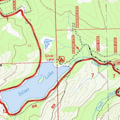 Topographic Map of Silver Lake Campground, CA