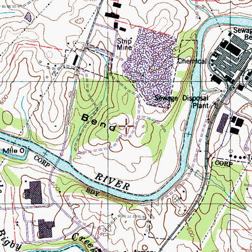 Topographic Map of Maury County Sheriff's Department, TN