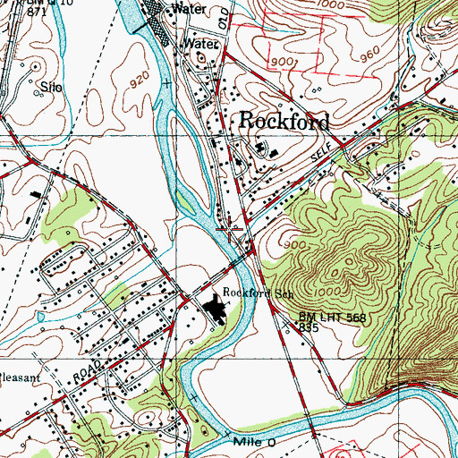 Topographic Map of Rockford Police Department, TN