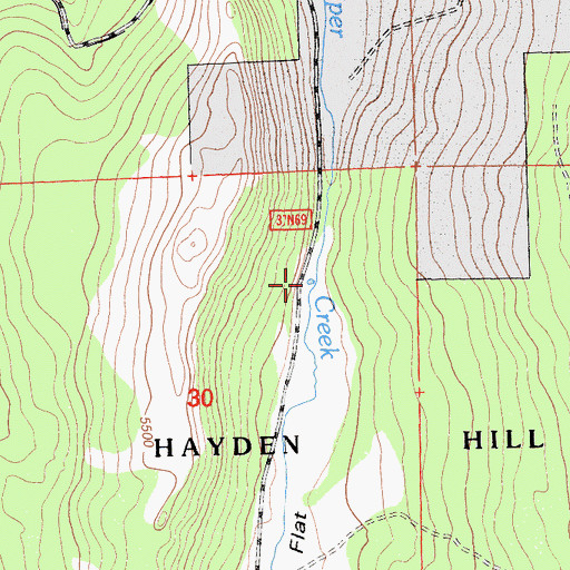 Topographic Map of Packwood Reservoir, CA