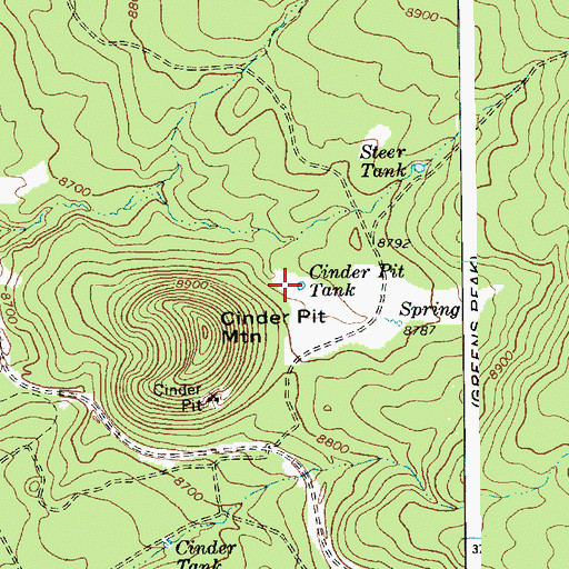 Topographic Map of Cinder Point Tank, AZ