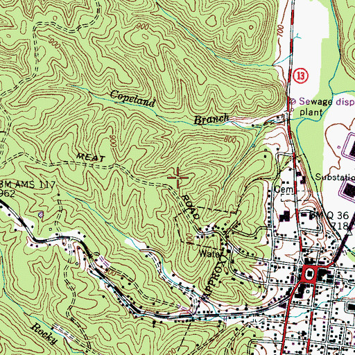 Topographic Map of Wayne County Sheriff's Office, TN