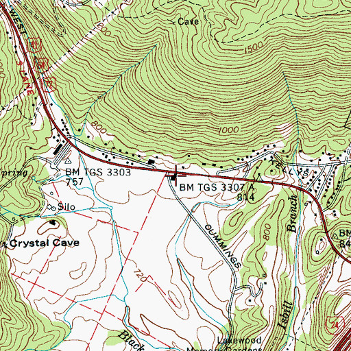 Topographic Map of Tennessee Highway Patrol District Two Headquarters, TN