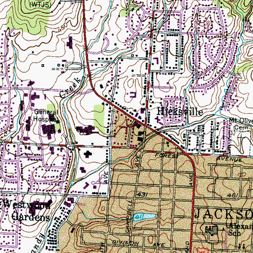 Topographic Map of Tom Murray Post Office, TN