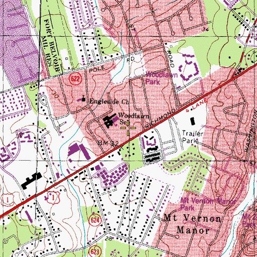 Topographic Map of Engelside Post Office, VA