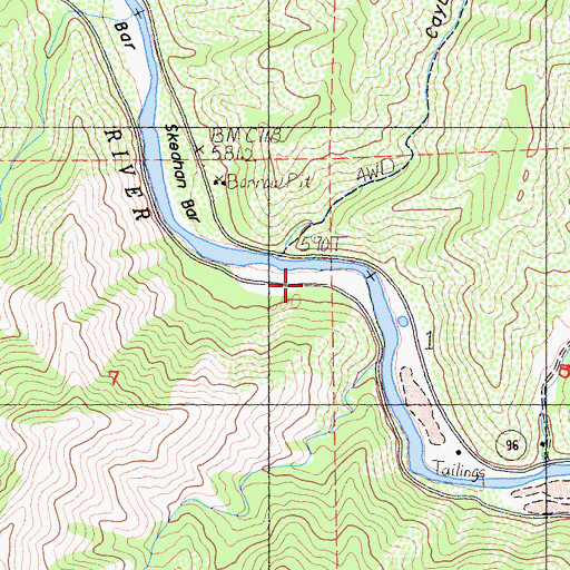 Topographic Map of Cayuse River Access, CA