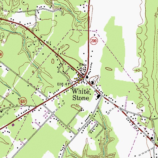 Topographic Map of White Stone Post Office, VA