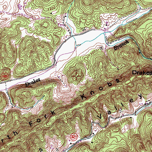 Topographic Map of Dillion Cemetery, VA