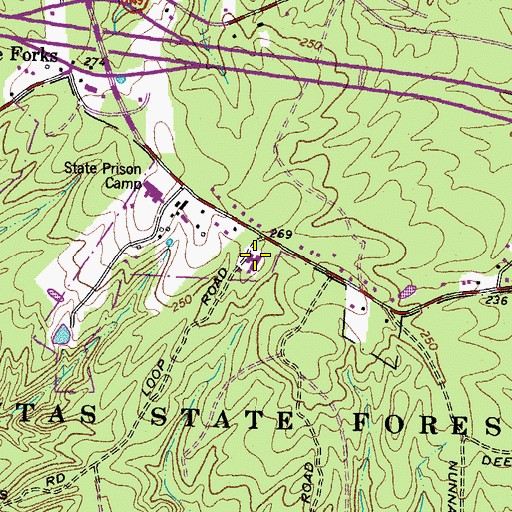 Topographic Map of Chesterfield Women's Diverstion Center, VA