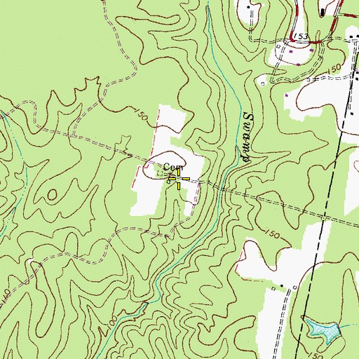 Topographic Map of Greensville Correctional Center Unit, VA