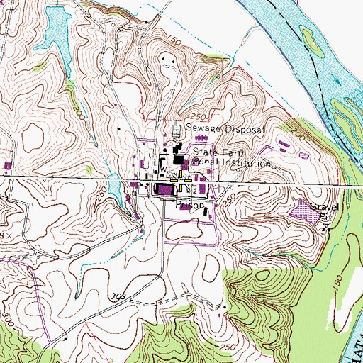 Topographic Map of Powhatan Correctional Center, VA