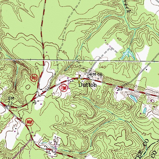 Topographic Map of Dutton Post Office, VA