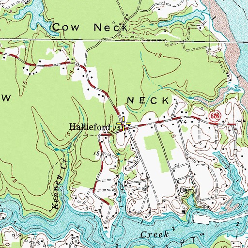 Topographic Map of Hallieford Post Office, VA