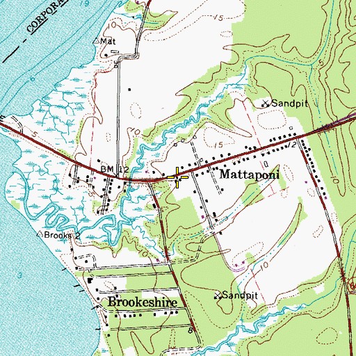 Topographic Map of Mattaponi Post Office, VA