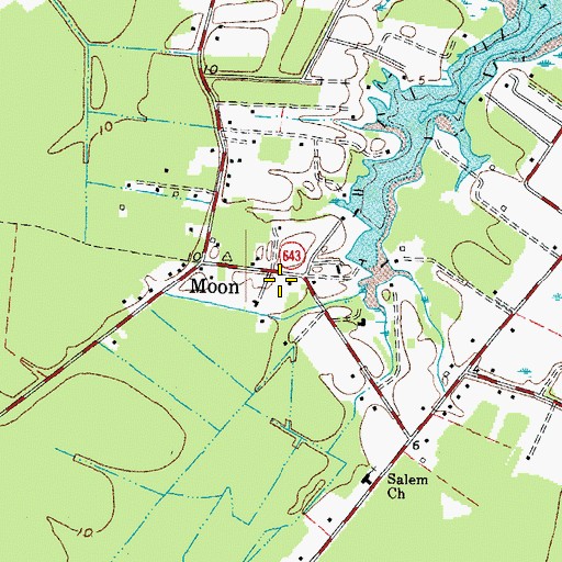 Topographic Map of Moon Post Office, VA