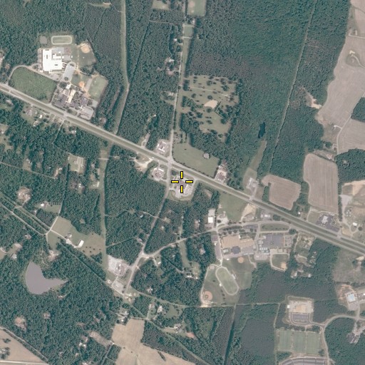 Aerial/Satellite Image of Powhatan Post Office, VA