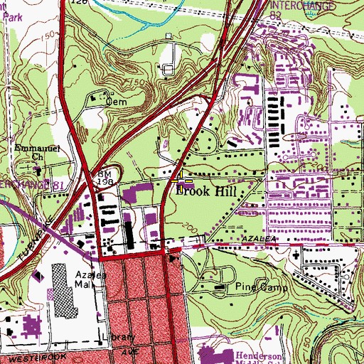 Topographic Map of Bellevue Post Office, VA